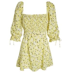 For Love & Lemons Chrysanthemum Belted Dress